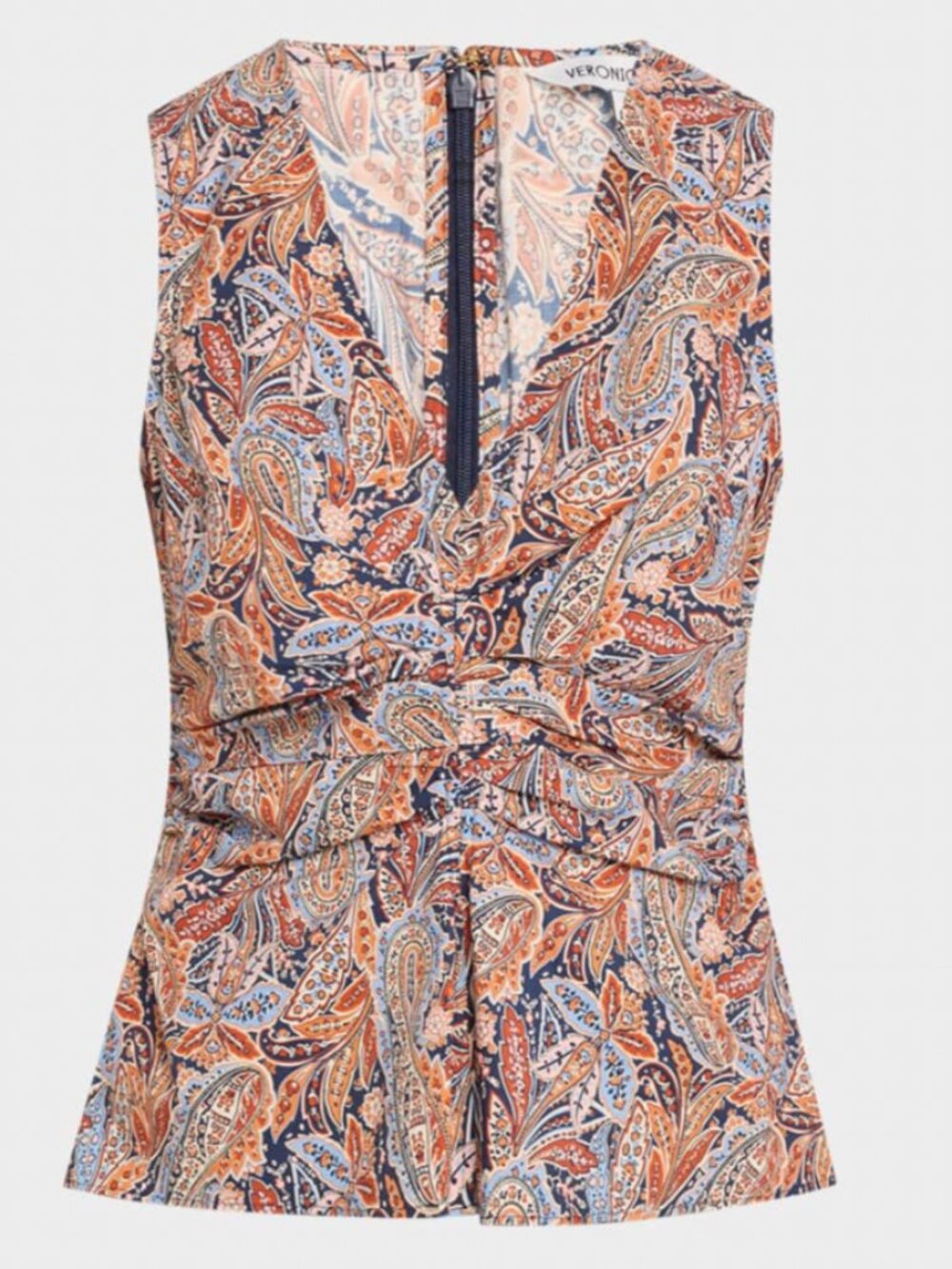 Veronica Beard Aiden Sleeveless Paisley Top —Size S (8) —Blue — Like New / NWOT